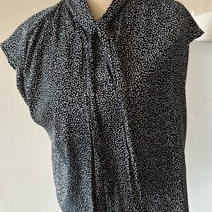 Banana Republic Black and White Speckled Blouse
